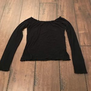 Off or on the shoulder long sleeve shirt!